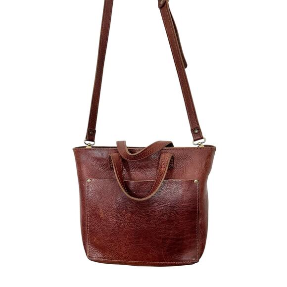 Soft Portland Leather Goods mini crossbody tote purse nutmeg pebble grain - Picture 1 of 10